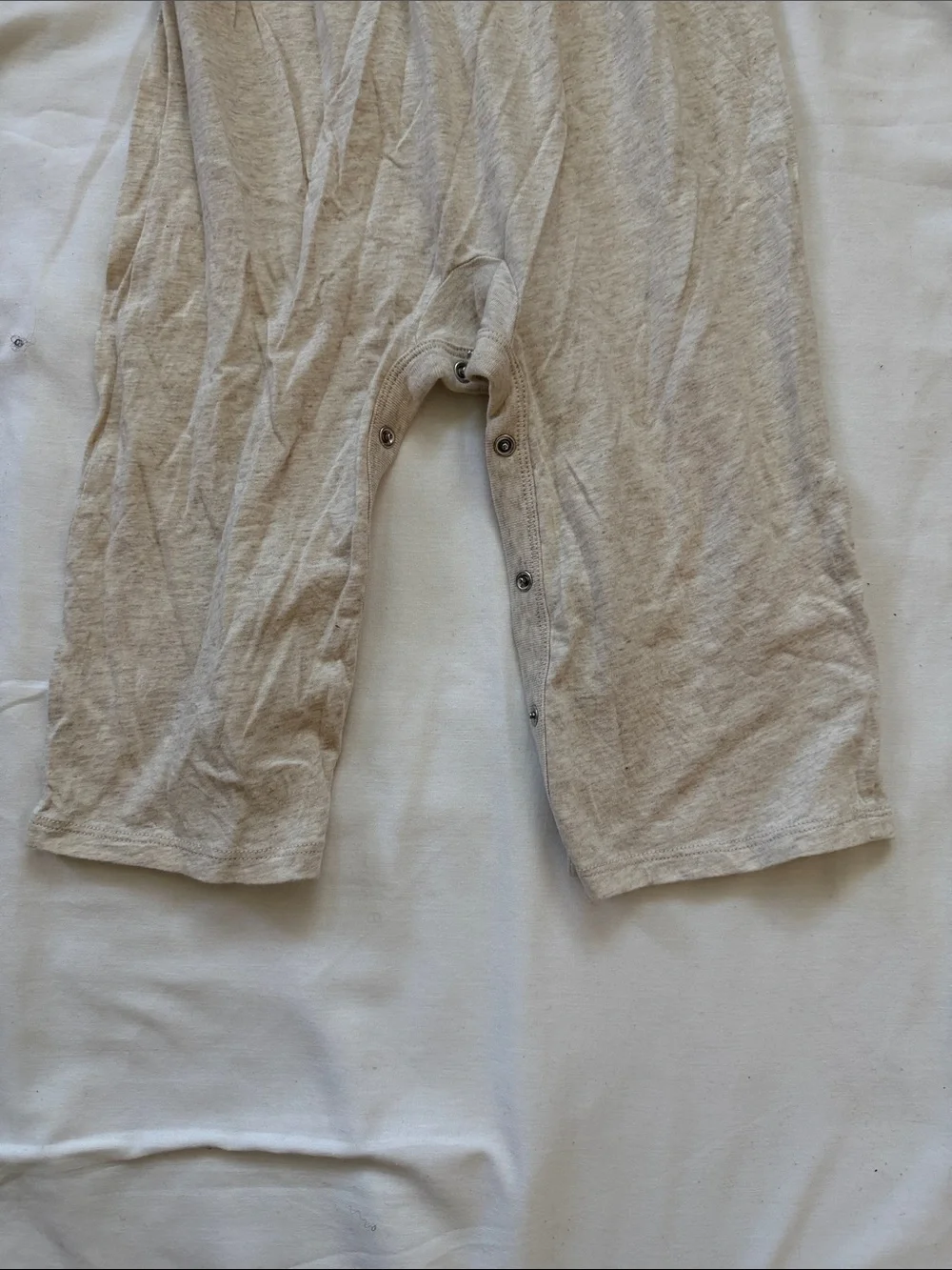 GAP Beige Tie-Shoulder Cotton Romper 3T